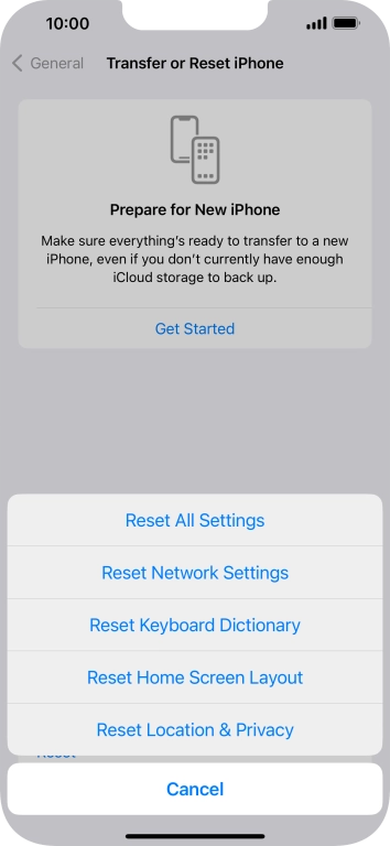 Press Reset All Settings.